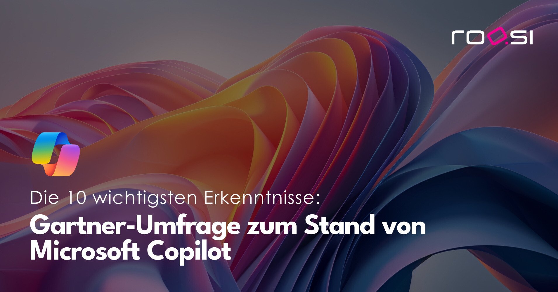 Farbige abstrakte Grafik mit Wellenmuster, Text: 